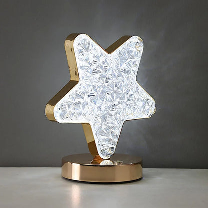 Star Crystal Diamond Touch Lamp – USB Rechargeable, 3-Way Dimmable