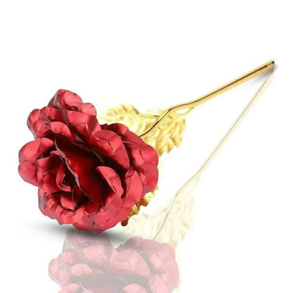 Luxury 24K Gold Plated Artificial Rose Set of 3 | Red & Gold Eternal Roses for Love Gift, Anniversary, Valentine’s Day & Home Décor