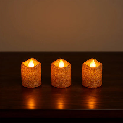christmas Premium Glitter LED Tealight Candles (24 Pc Set)